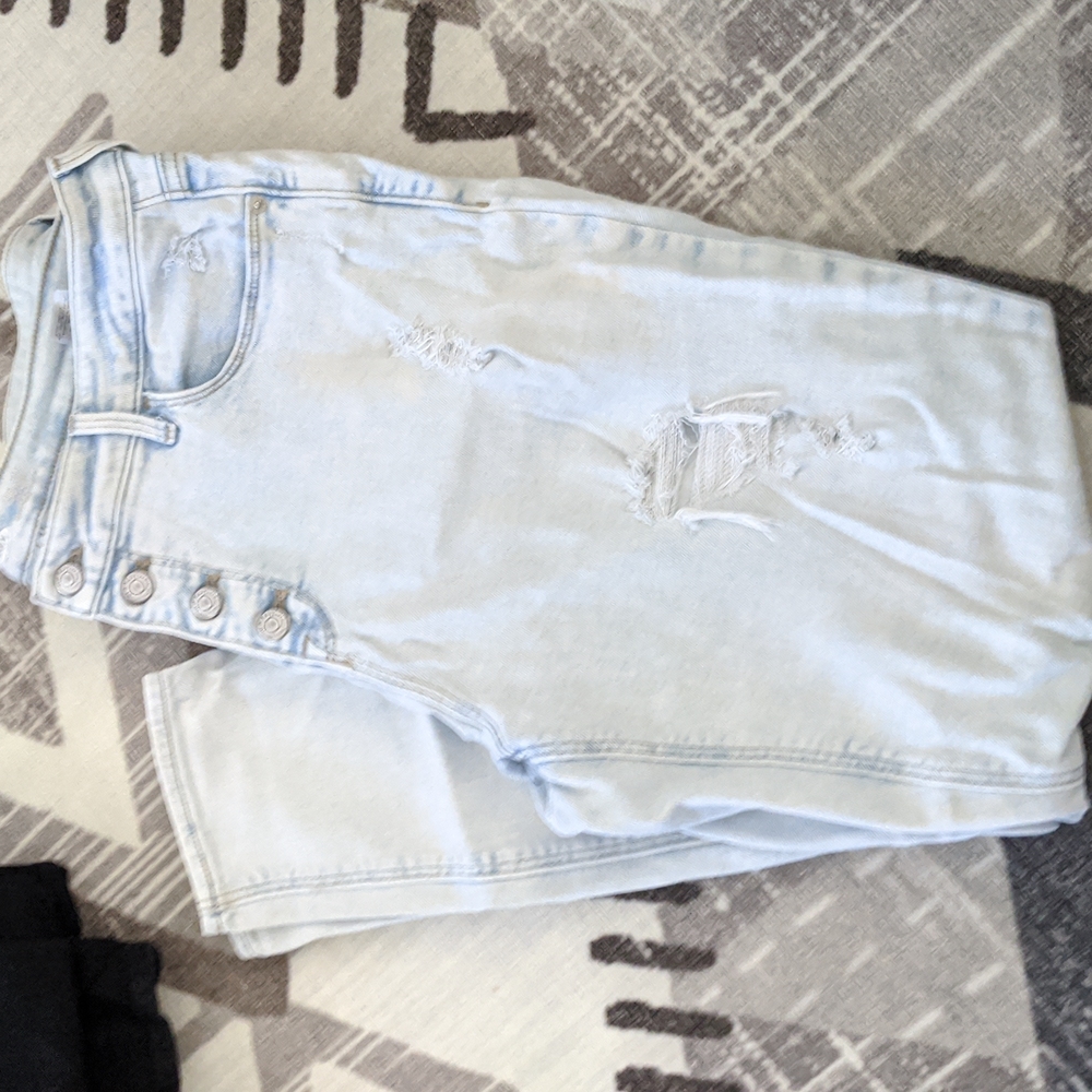 Rockstar fit super skinny high rise old navy jeans, size 14, distressed denim.